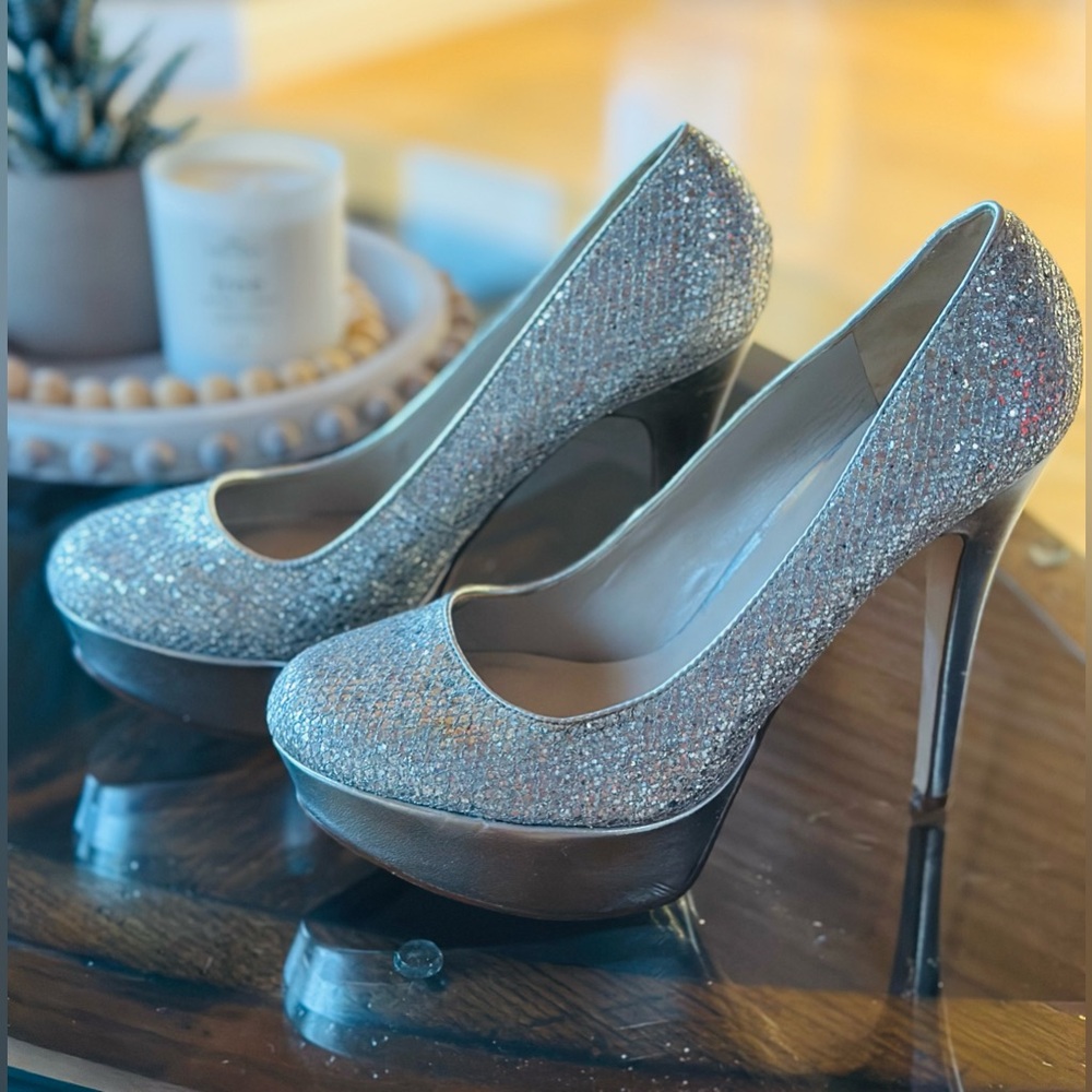 Aldo Silver Sparkly Pumps